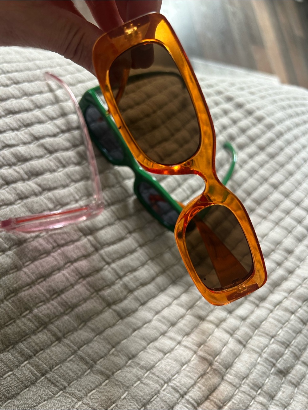 Set of Four Colored Rectangular Sunglasses - Picture 5 of 7